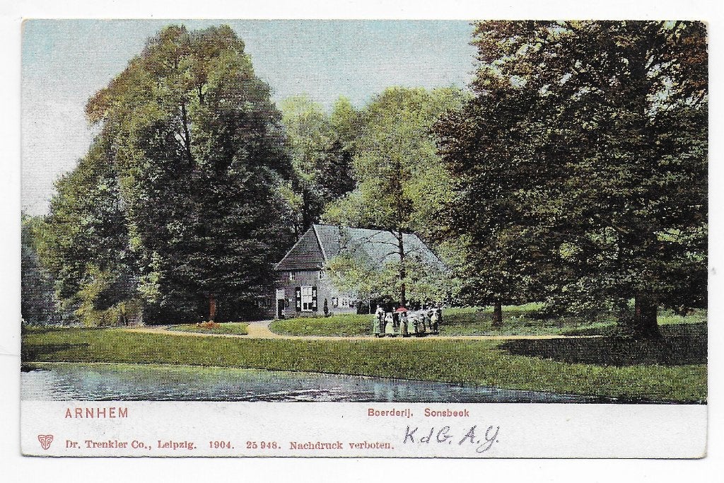 Arnhem Boerderij Sonsbeek Oude Gelopen Ansichtkaart (B8277 ), Ophalen of Verzenden, 1920 tot 1940, Gelopen, Gelderland