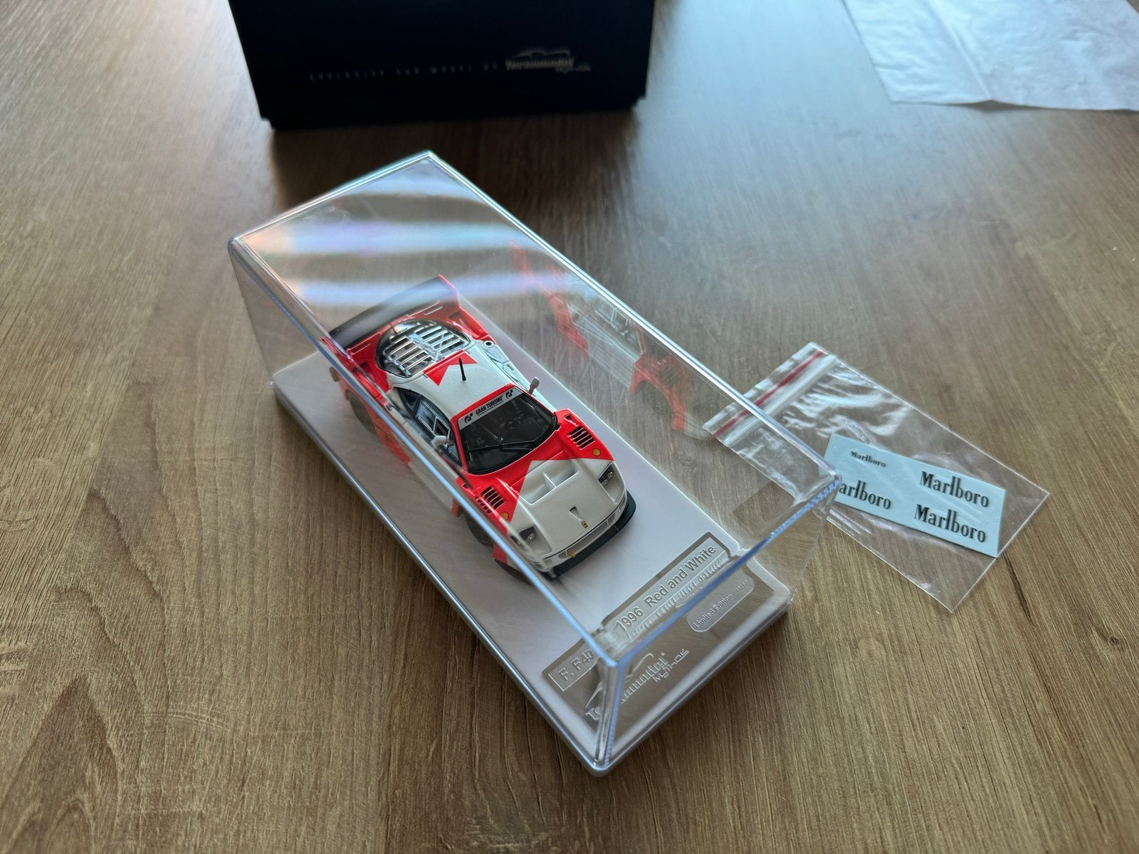 Tecnomodel F. F40 LM 1996 Rood en Wit met Zwarte Wielen, Ophalen of Verzenden, Zo goed als nieuw, Overige typen