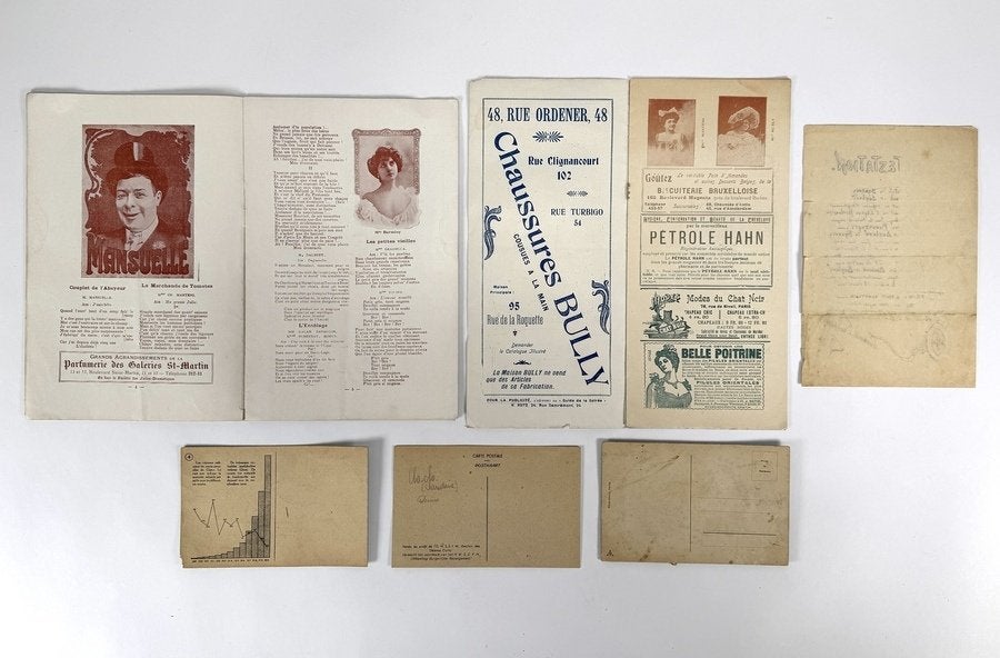 382. Kaarten en programma's - Art Nouveau, ca. 1900, Ophalen