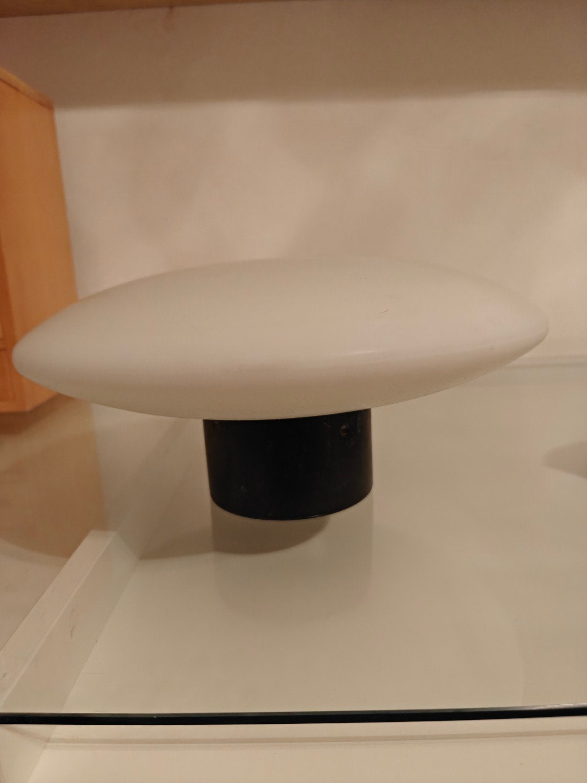 Vintage discus plafond lamp, Huis en Inrichting, Ophalen, Gebruikt, Glas