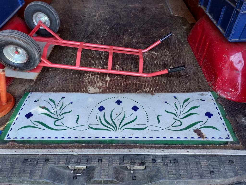 Oude emaille plaat. Keuken / kachel plaat bord, Antiek en Kunst, Antiek | Emaille, Ophalen