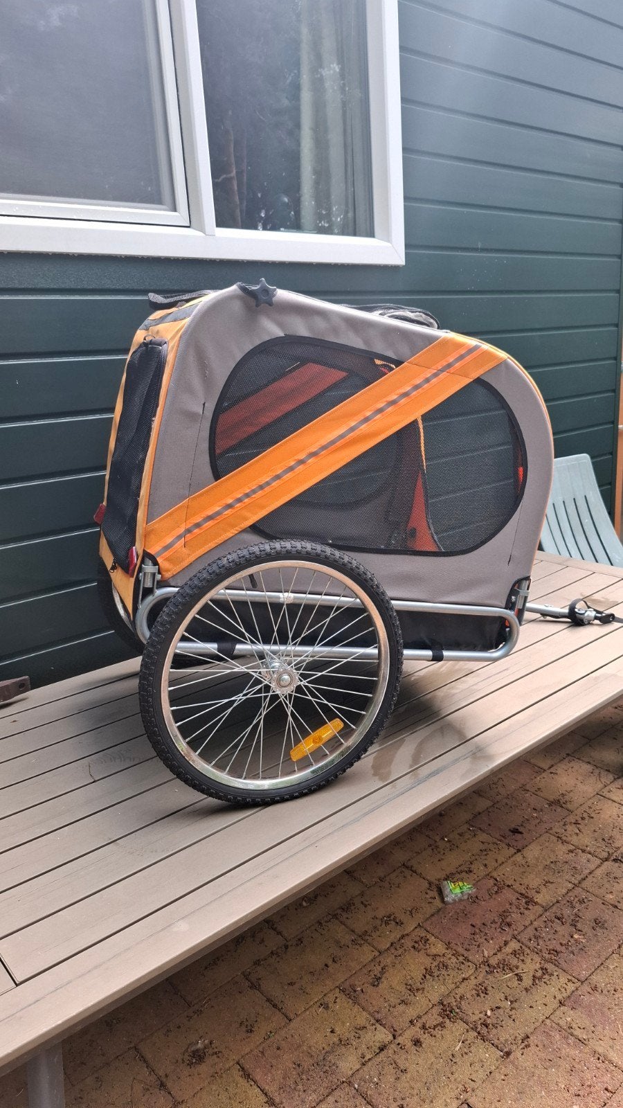 Hondenfietskar - Oranje/Grijs - Gebruikt, Ophalen, Gebruikt, Onbekend, 20 tot 40 kg