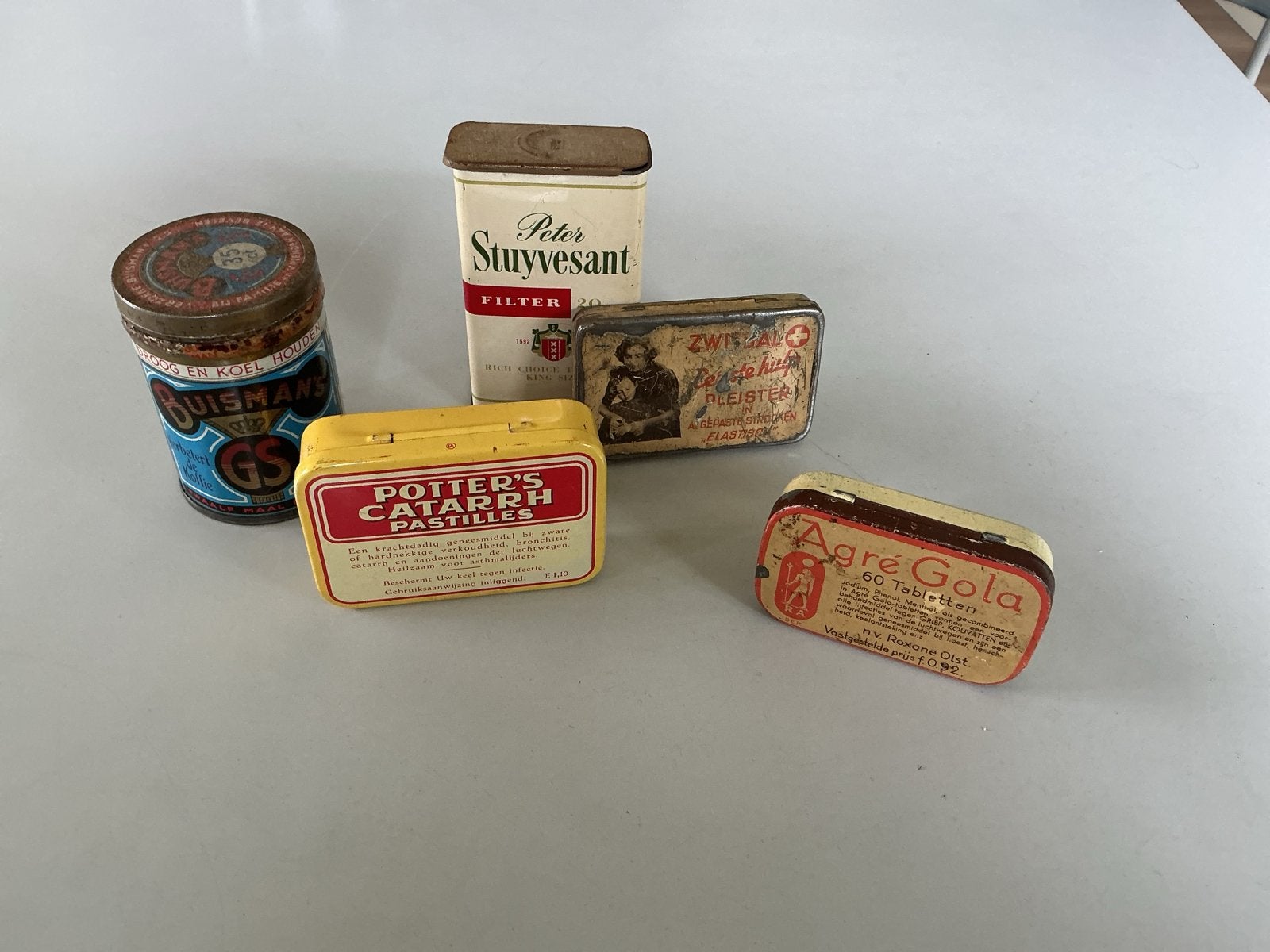 Set van 5 Antieke Blikken Doosjes - Diverse Merken, Ophalen of Verzenden, Gebruikt, Overige, Overige merken