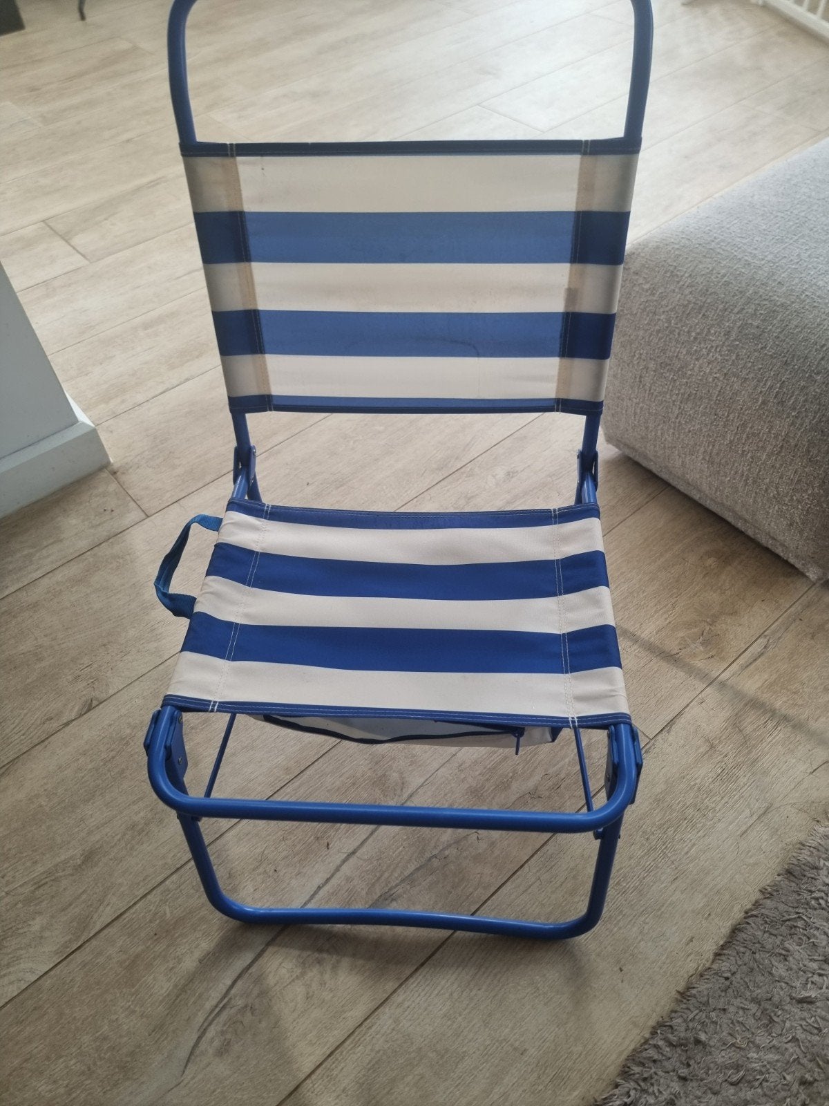 2x een ikea STRANDÖN Strandstoel Blauw/Wit - Inklapbaar, Ophalen, Inklapbaar