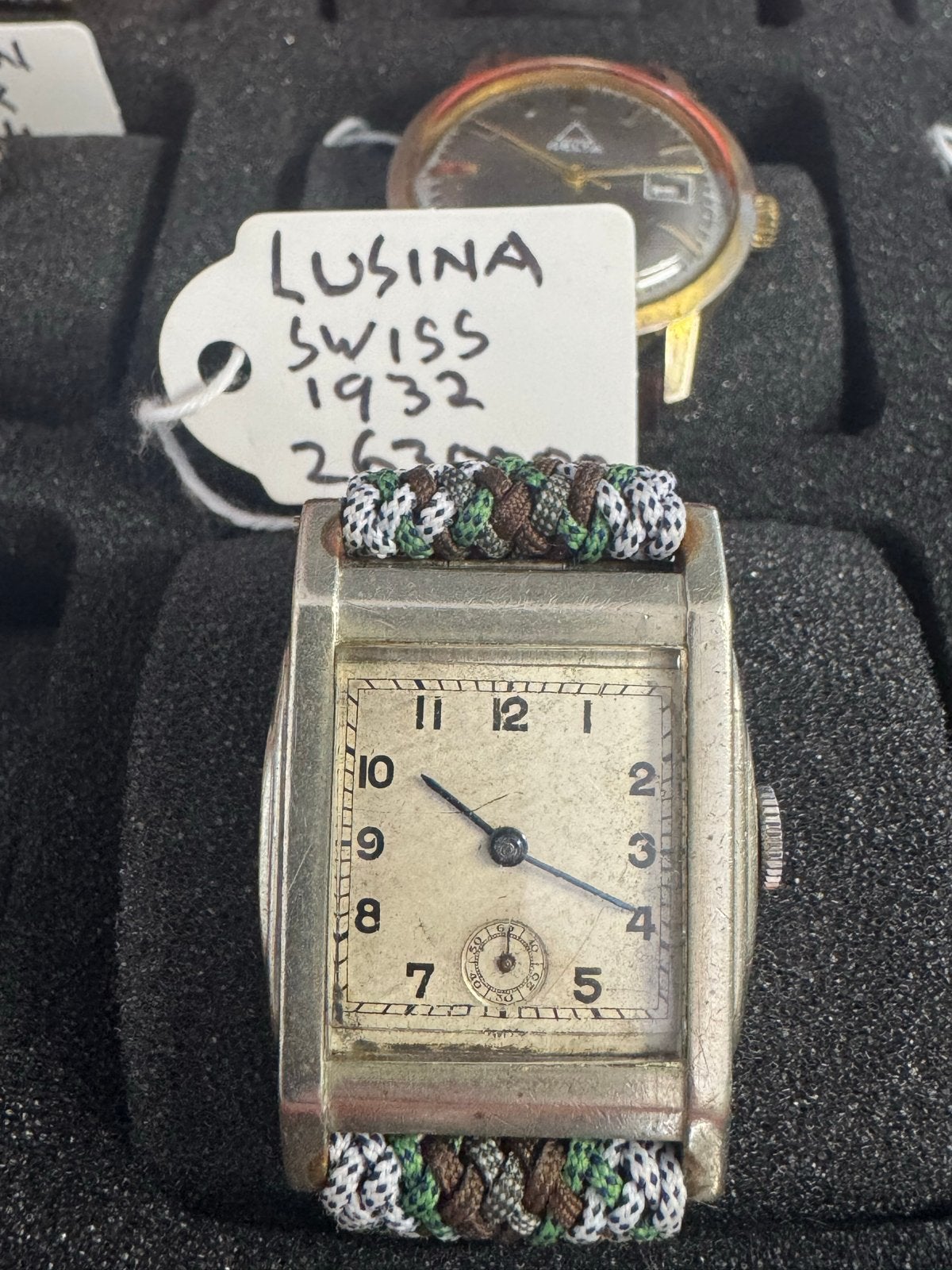 Zeldzaam Lusina Polshorloge uit 1932 - Zwitsers Uurwerk, Overige merken, Met bandje, Polshorloge, 1930 tot 1960