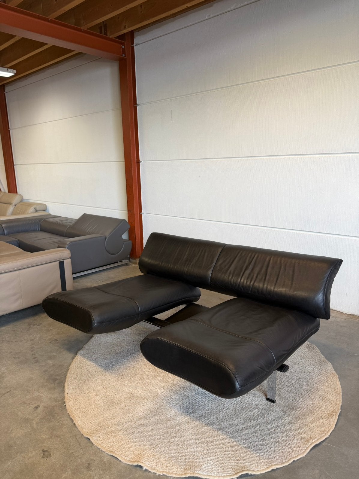 Zwart leren design bankstel bank De Sede DS-140 Z.G.A.N., 2871SK, 125 cm of meer, Verzenden, Design