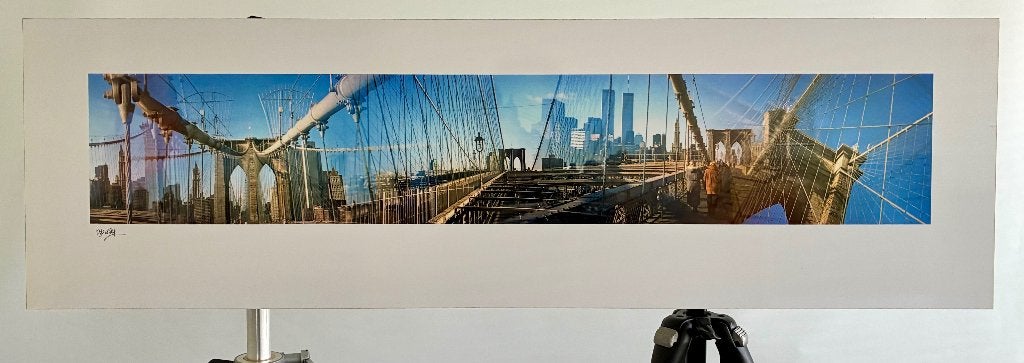 AI fotokunstwerk Brooklyn Bridge New York, Ophalen, Overige typen, Nieuw, 100 tot 125 cm