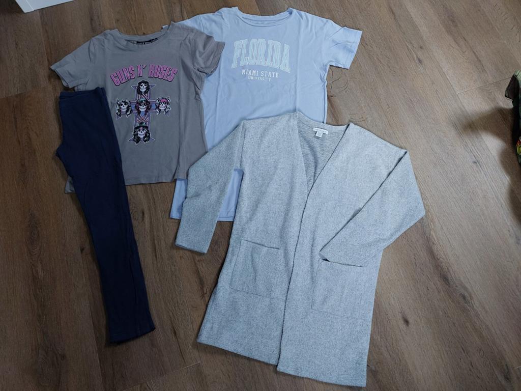 4-delige set voor meisje: t-shirt, shirtjurk, vest, legging, Kinderen en Baby's, Kinderkleding | Maat 146, Meisje, H&M, Ophalen of Verzenden
