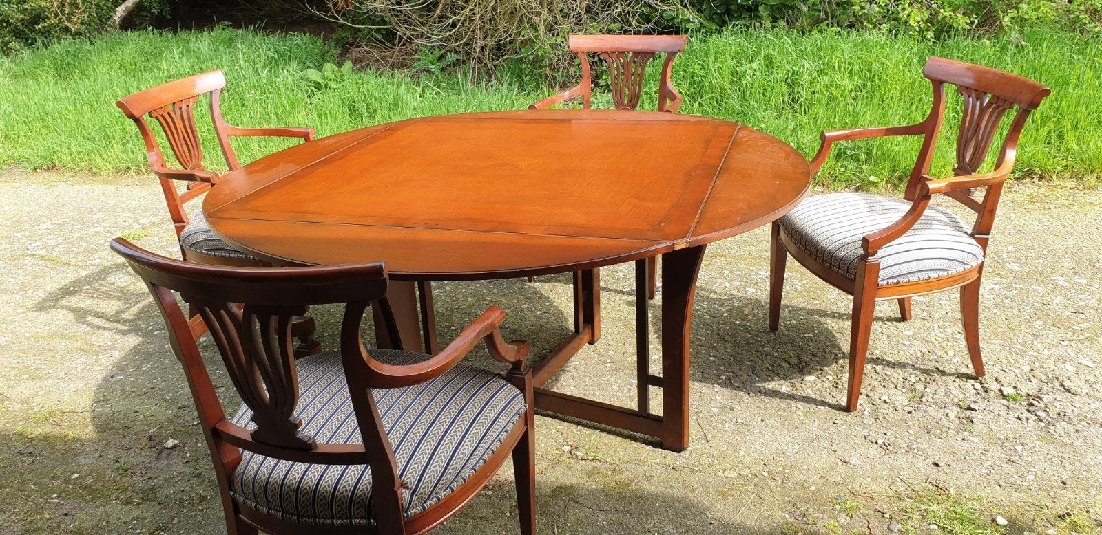 4 Kersenhouten Eetkamer Armstoelen, Ophalen