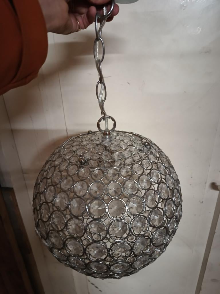 Vintage hanglamp Crystal 30 cm doorsnede, Ophalen of Verzenden