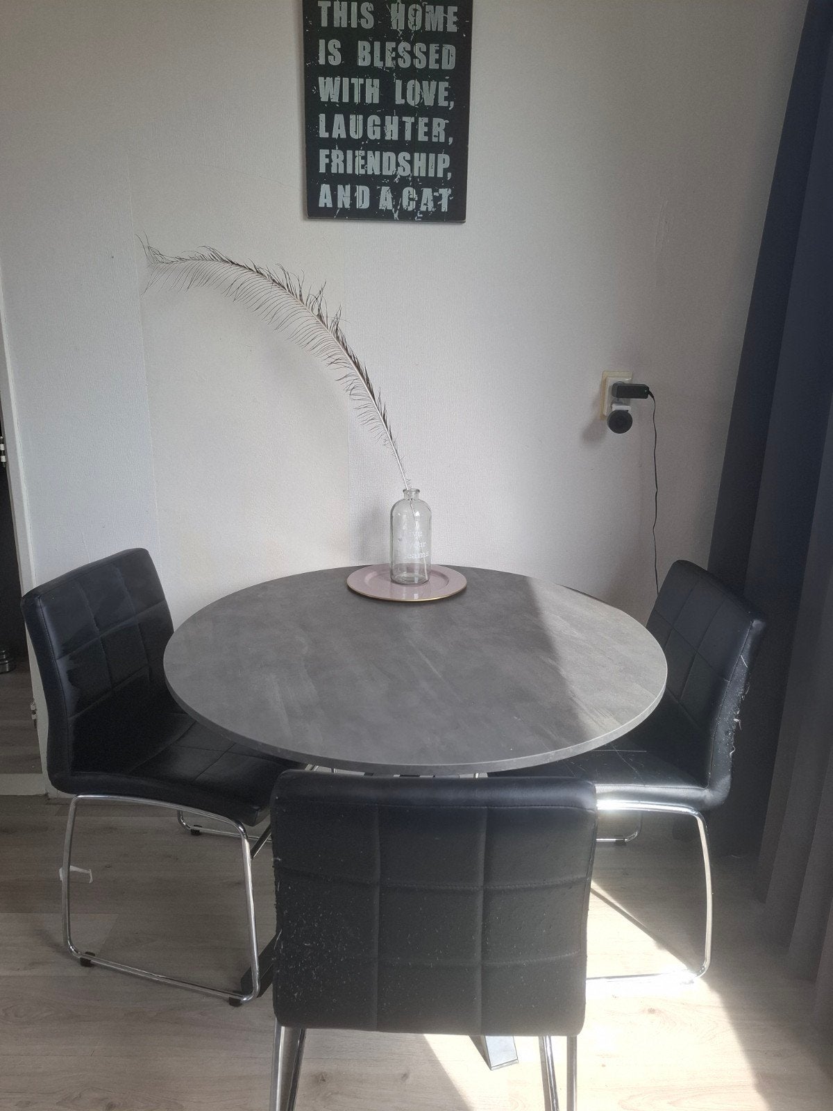 Ronde eettafel, Huis en Inrichting, Tafels | Eettafels, Ophalen, Gebruikt, 50 tot 100 cm, Modern, Industrieel
