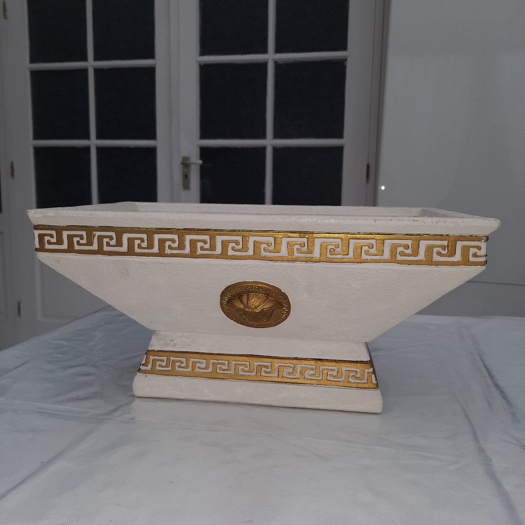 versace stijl bloempot, Rond, Ophalen of Verzenden, Aardewerk, Minder dan 40 cm