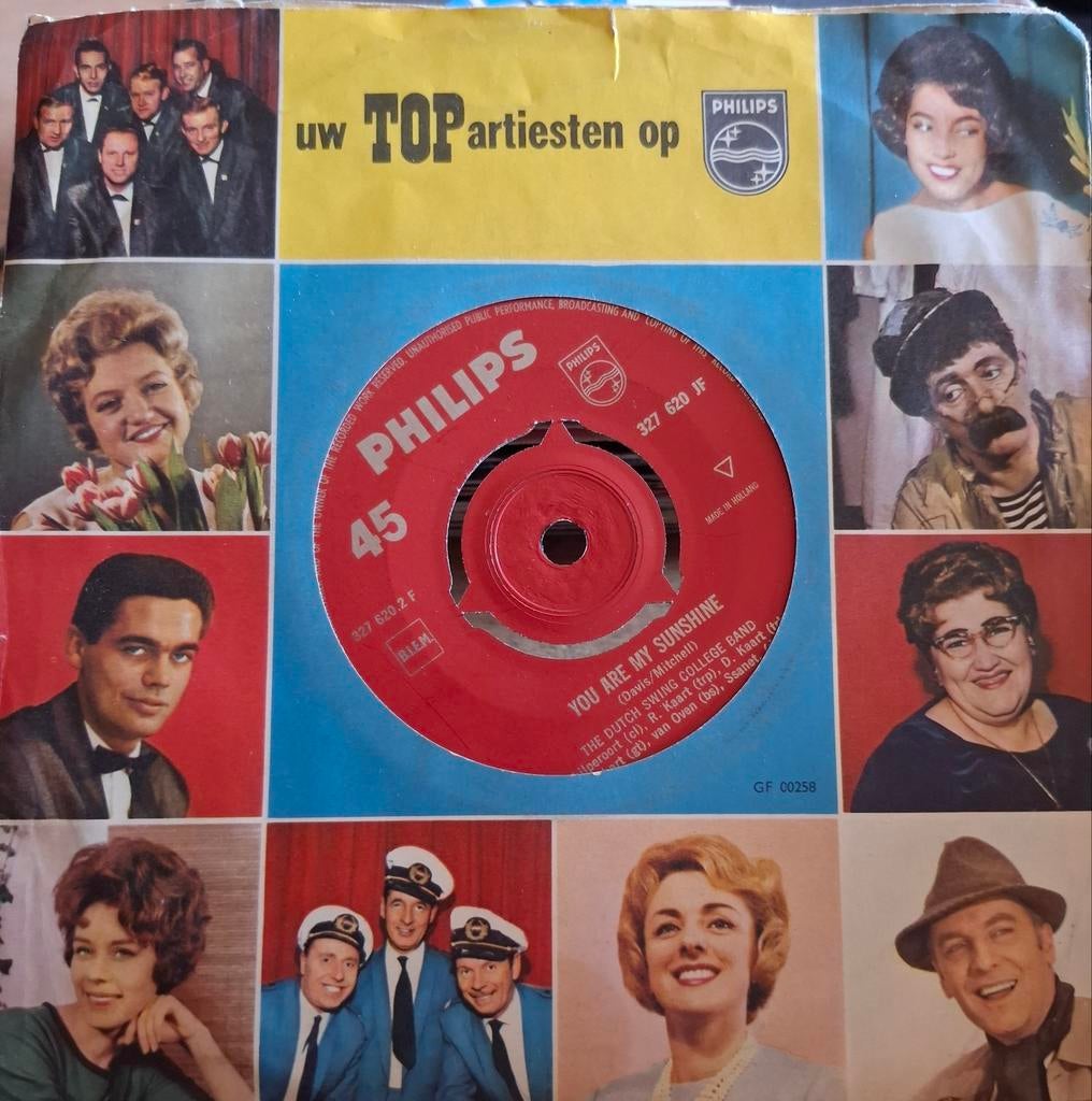 Philips 45 toeren single - Uw TOPartiesten op Philips, Gebruikt, 7 inch, Single, Ophalen of Verzenden