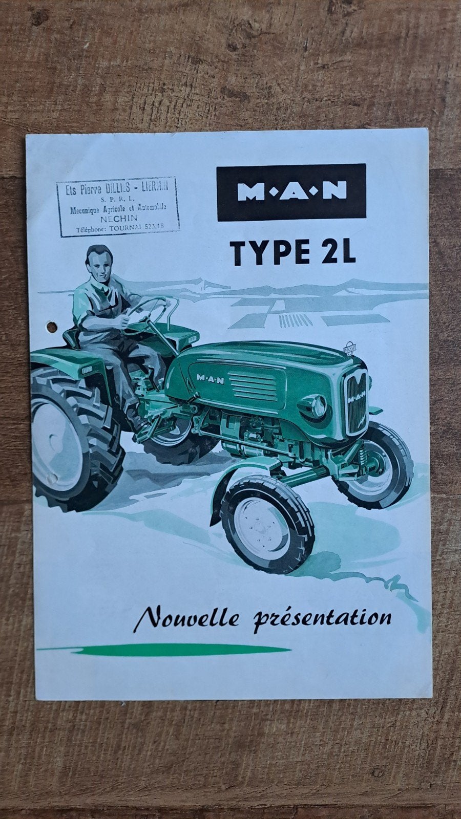 Oude folder MAN TYPE 2 L tractor,  trekker, Ophalen of Verzenden, Zo goed als nieuw, Folder