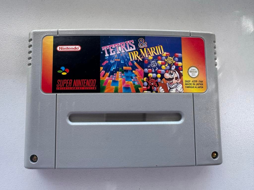 Tetris & Dr. Mario SNES - Klassieke puzzelgame, Puzzel en Educatief, Gebruikt, 2 spelers, Eén computer