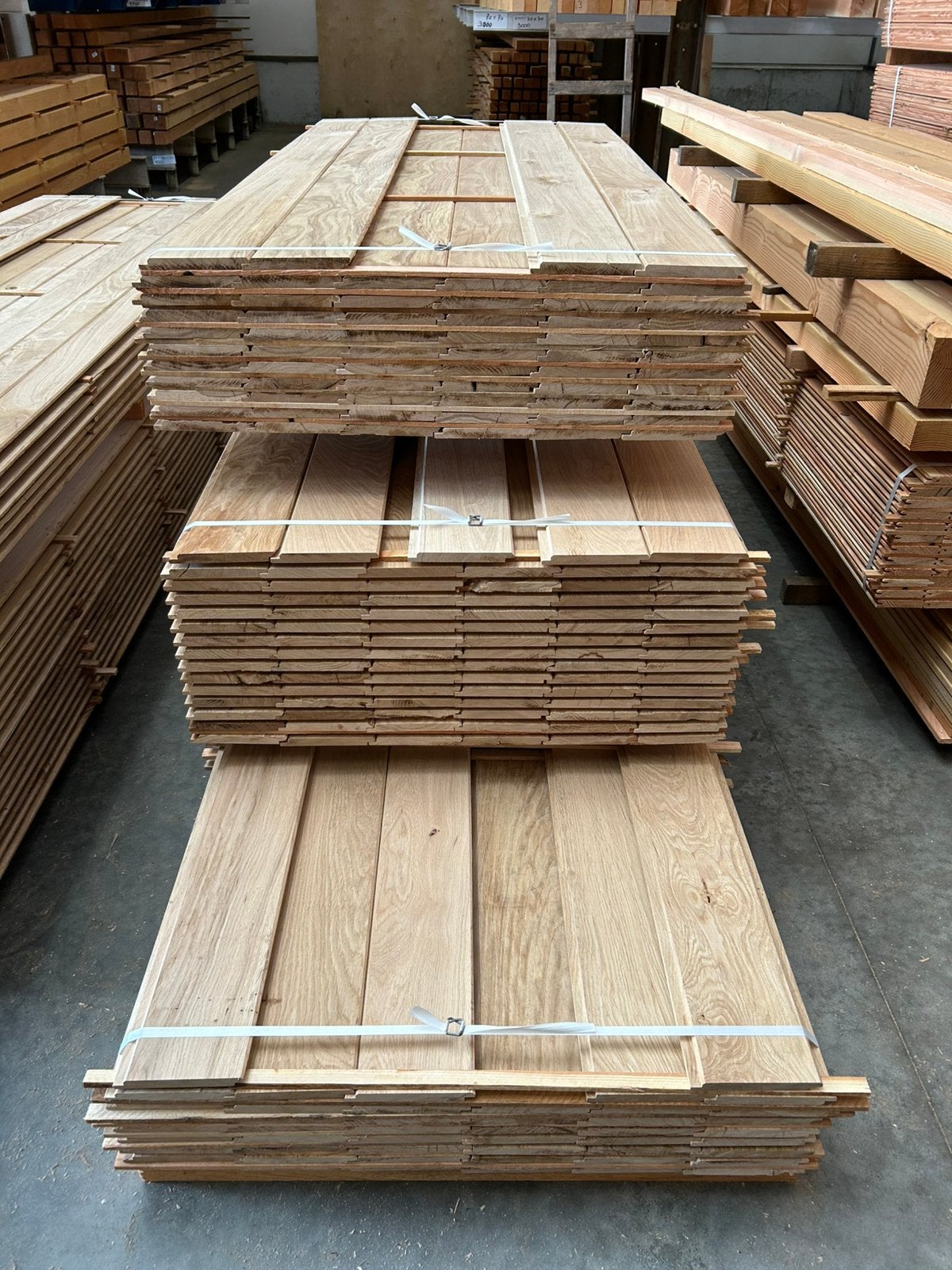 Eiken shiplap WD 18x110mm wb 400cm visbek halfhout rustiek, Ophalen, Nieuw, 250 cm of meer, Planken