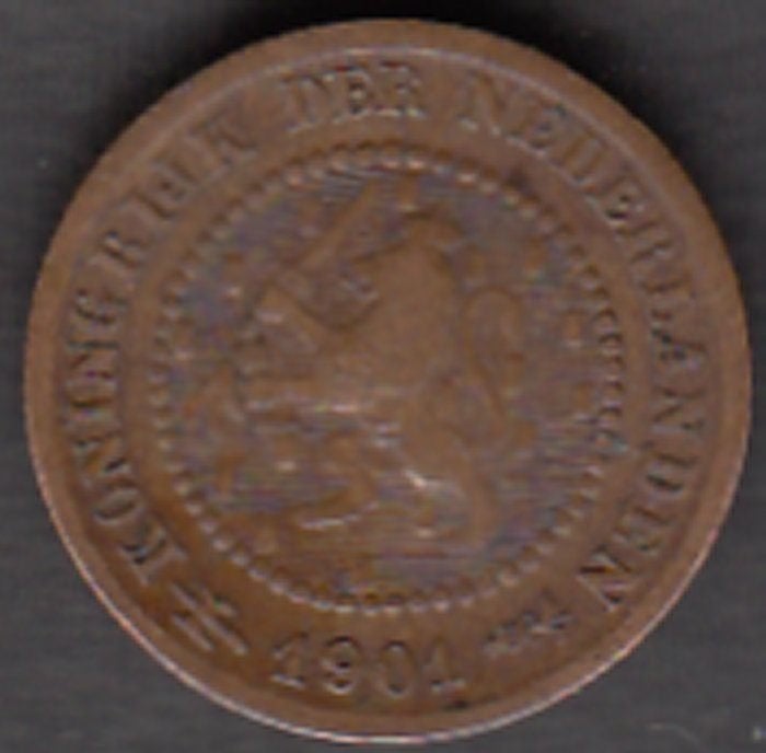 Nederland halve cent 1901 Wilhelmina in munthouder, Postzegels en Munten, Munten | Nederland, Ophalen of Verzenden, Koningin Wilhelmina