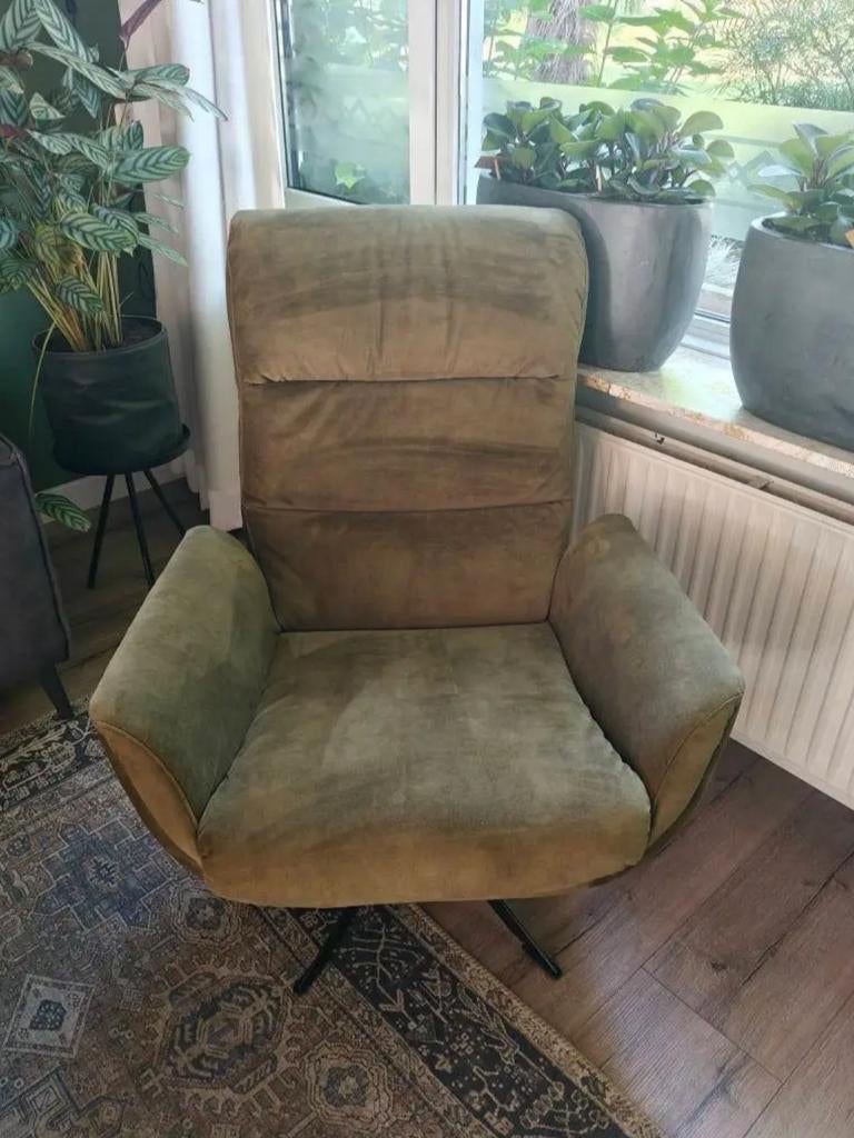 Fauteuil mos groen, Huis en Inrichting, Fauteuils, Ophalen, 75 tot 100 cm, 50 tot 75 cm