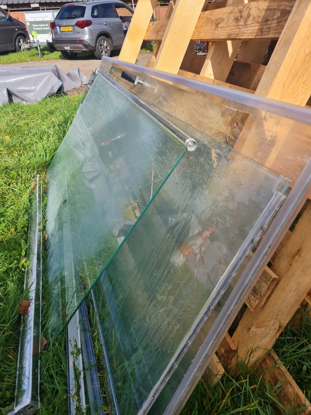 Glazen douchewand en schuifdeuren badkamer, Ophalen, Gebruikt, Glas, Douche