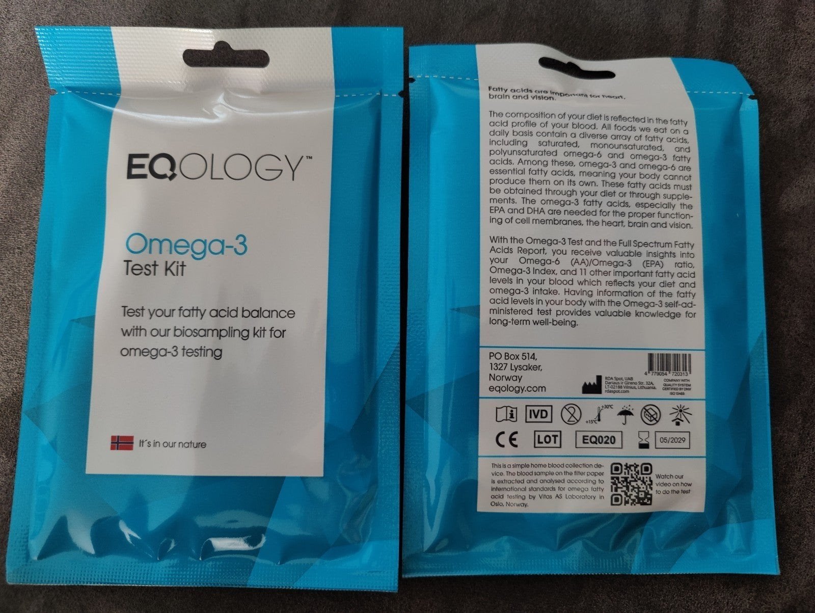 2x EQOLOGY Omega-3 Test Kit, Ophalen of Verzenden, Nieuw, Overige typen