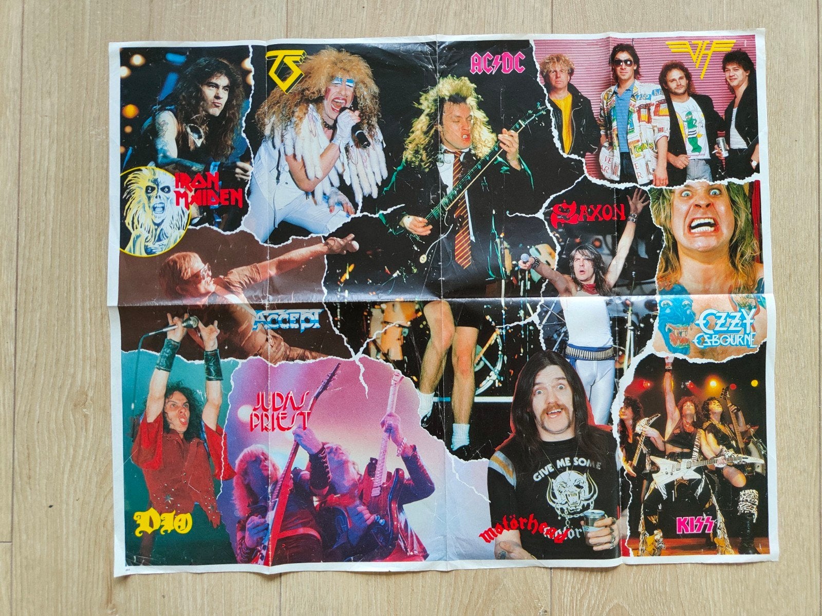 Vintage hardrock poster uit de Hitkrant, Verzamelen, Deurposter of groter, Rechthoekig Liggend, Ophalen of Verzenden, Zo goed als nieuw