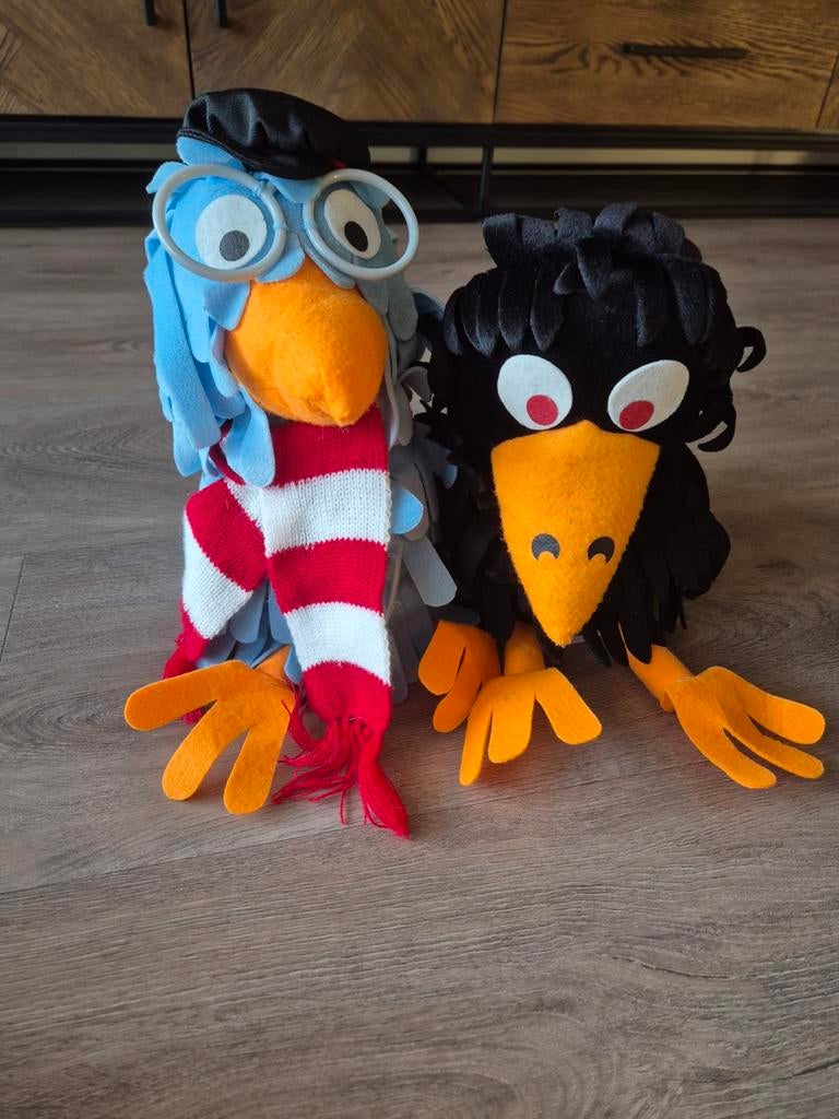 Handpoppen fabeltjeskrant (Gerrit de postduif + Dhr.de Raaf), Ophalen of Verzenden, Overige typen