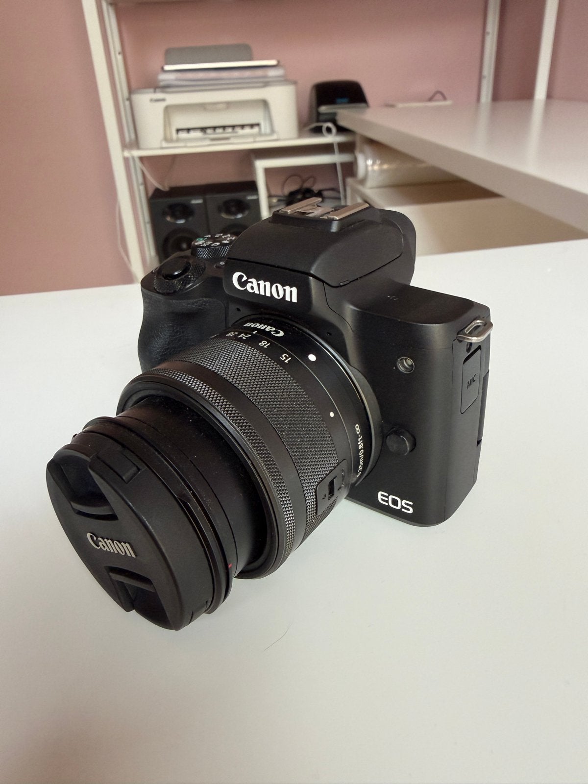 Canon EOS M50 Mark II Systeemcamera met 15-45mm lens, Audio, Tv en Foto, Ophalen, Canon, Kantelbaar/draaibaar scherm, Zo goed als nieuw