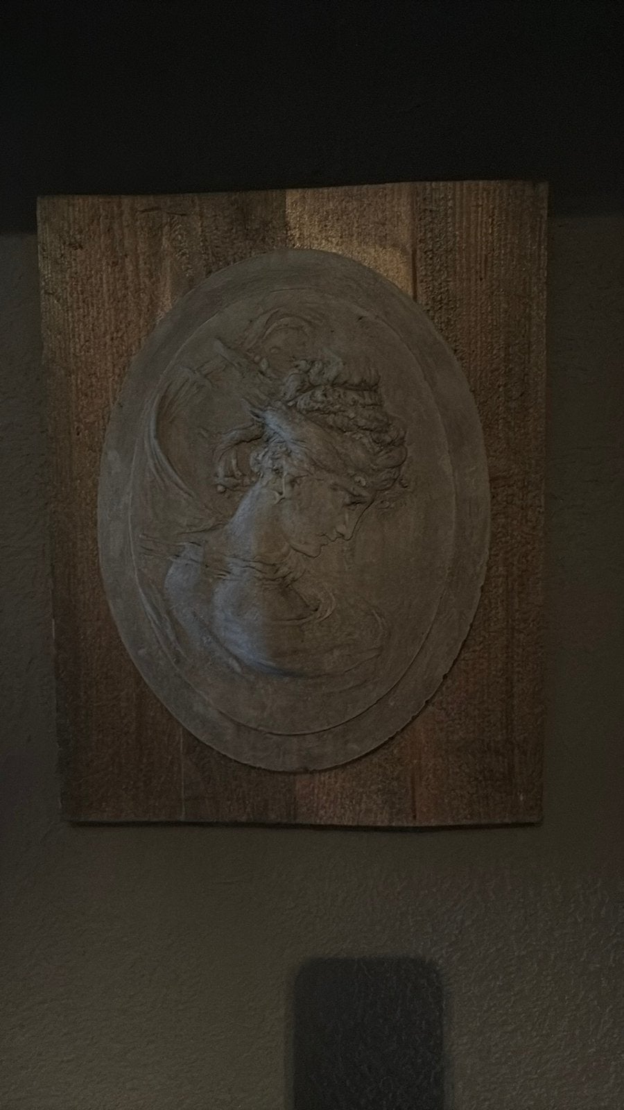 Borstbeeld op oude houten planken, Ophalen, Zo goed als nieuw