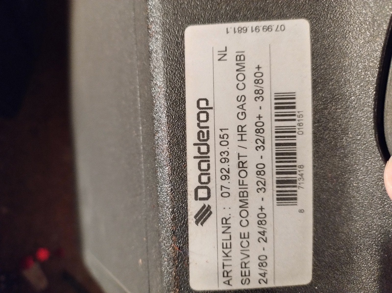 Daalderop Combifort Service Onderdelen Set -Zo goed als  Nie, Minder dan 30 cm, Hoog rendement (Hr), Cv-ketel of Combi-ketel, Nieuw