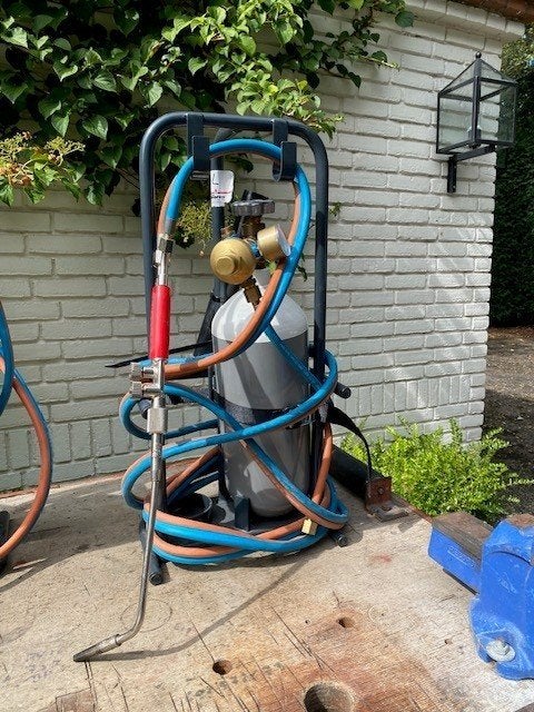 Complete ME-2000 hardsoldeerset met zuurstof- en propaanfles, Ophalen, Zo goed als nieuw, 250 ampère of meer, Overige typen