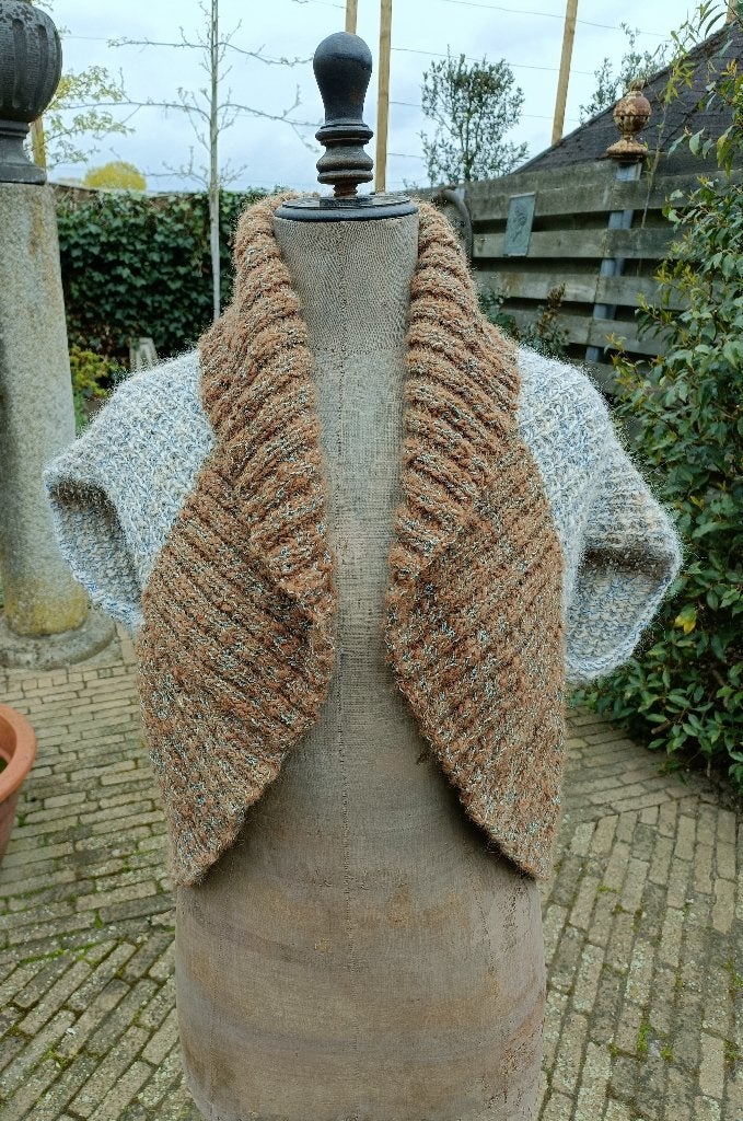 Alpaca wol hand gekaarde, gesponnen gebreide sjaalkraag mt M, Hobby en Vrije tijd, Breien en Haken, Ophalen of Verzenden, Nieuw