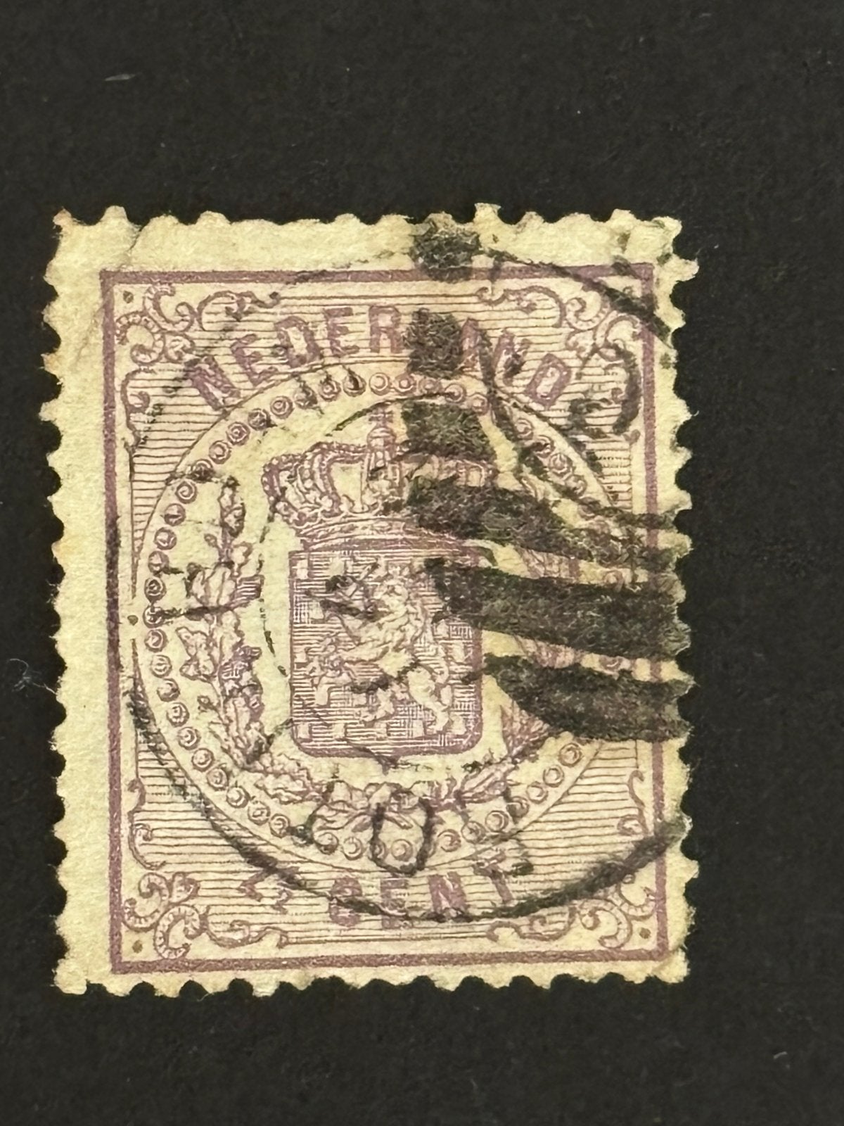Zeldzaam Engels stempel op 2,5 cent Wapenzegel, Postzegels en Munten, Verzenden, T/m 1940, Gestempeld