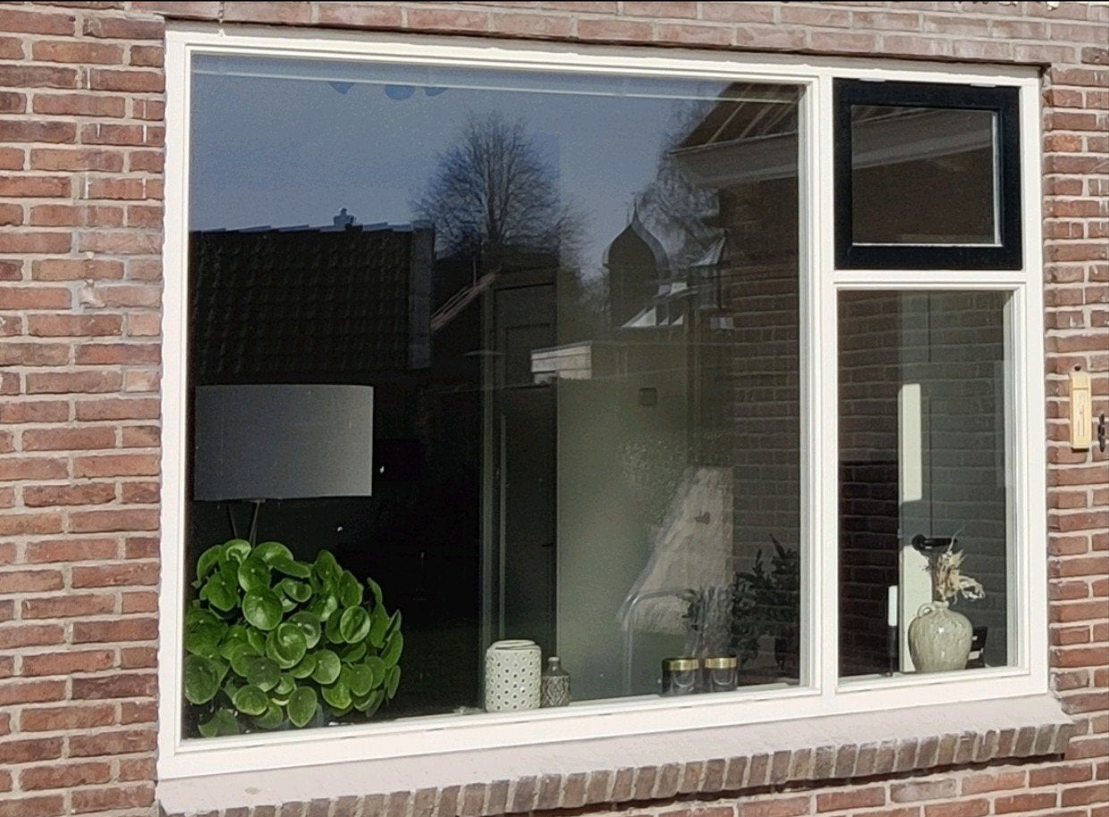 Houten kozijn b 2445 x h 1760mm HR+, Ophalen, Gebruikt, 150 tot 225 cm, Inclusief glas