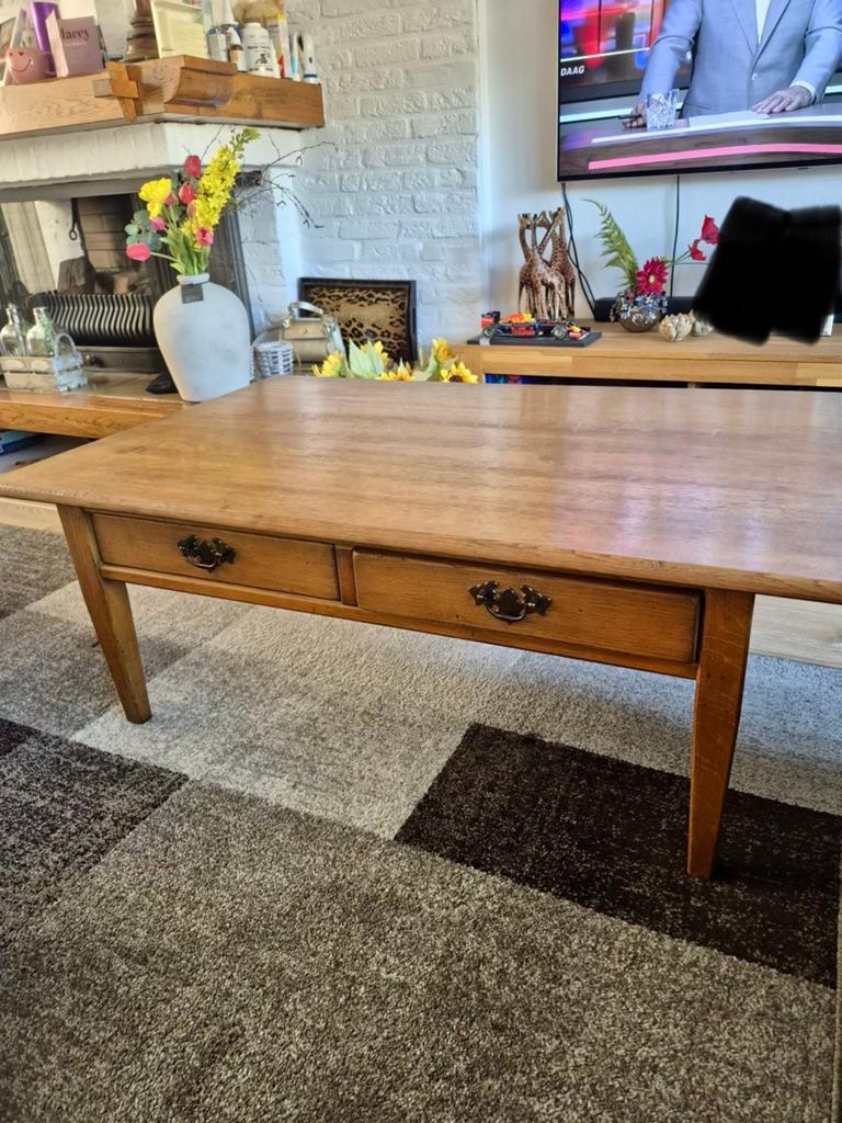 Mooie salontafel, Ophalen, 100 tot 150 cm, Eikenhout, 50 tot 100 cm