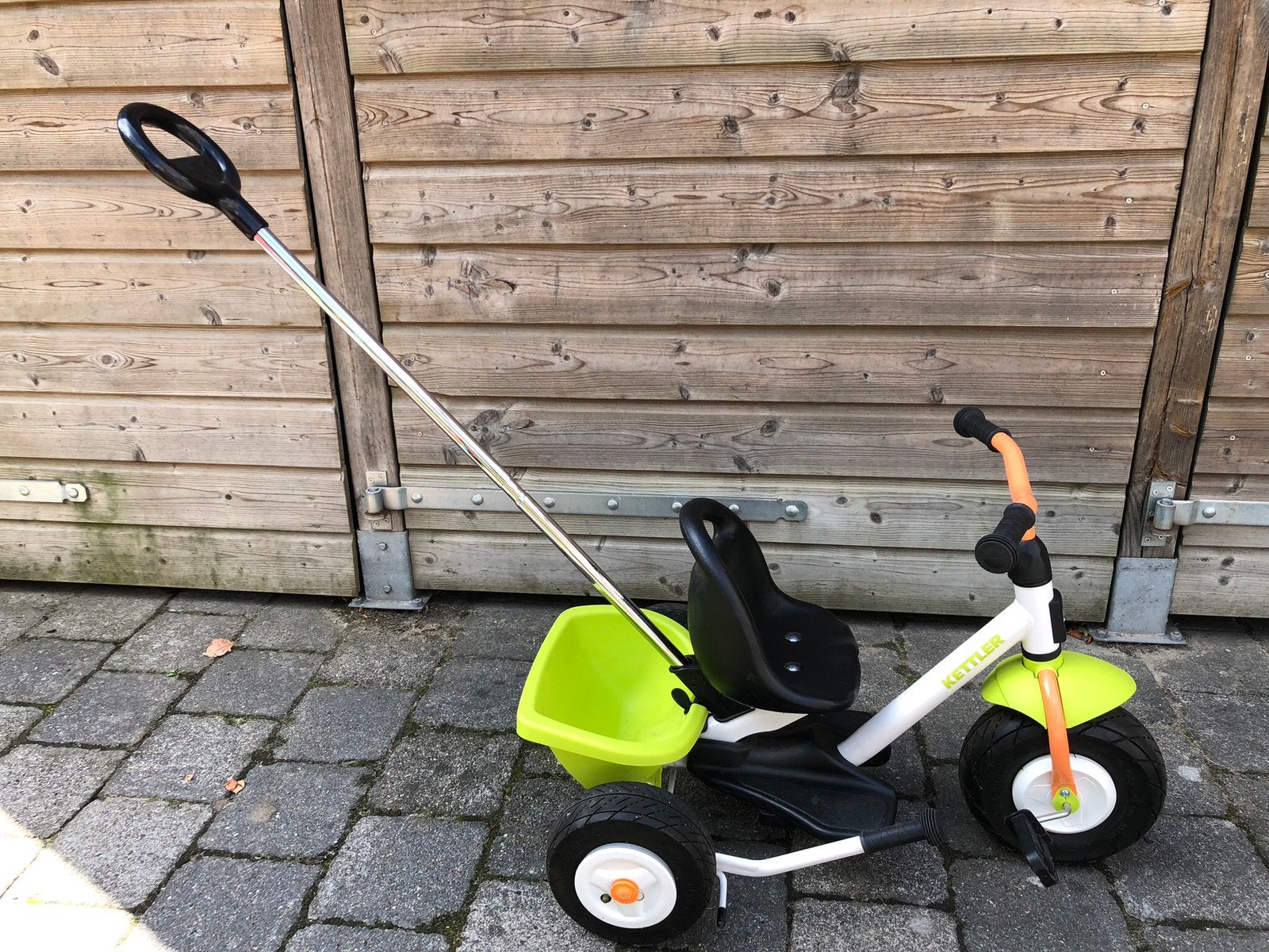 Driewieler Kettler (+ duwstang + gordel), Ophalen, Zo goed als nieuw, Verstelbare zitting