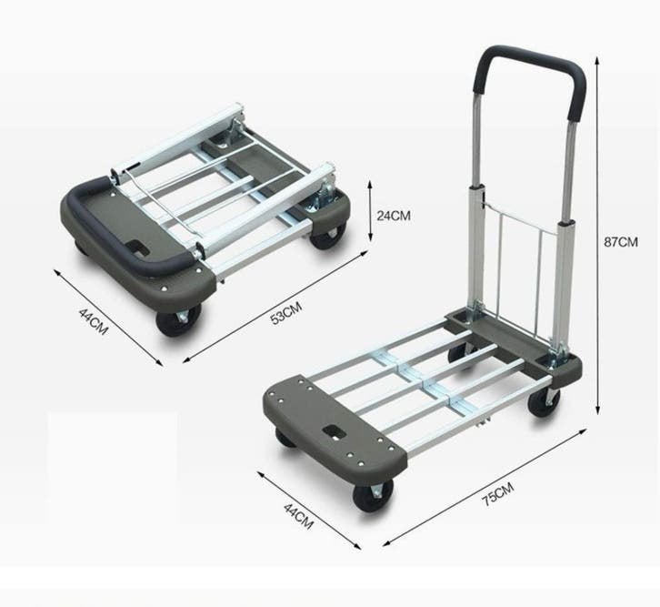 Opvouwbare transportkar met uitschuifbaar handvat-cap 150kg, Minder dan 60 liter, Ophalen, Gebruikt, Transportkar