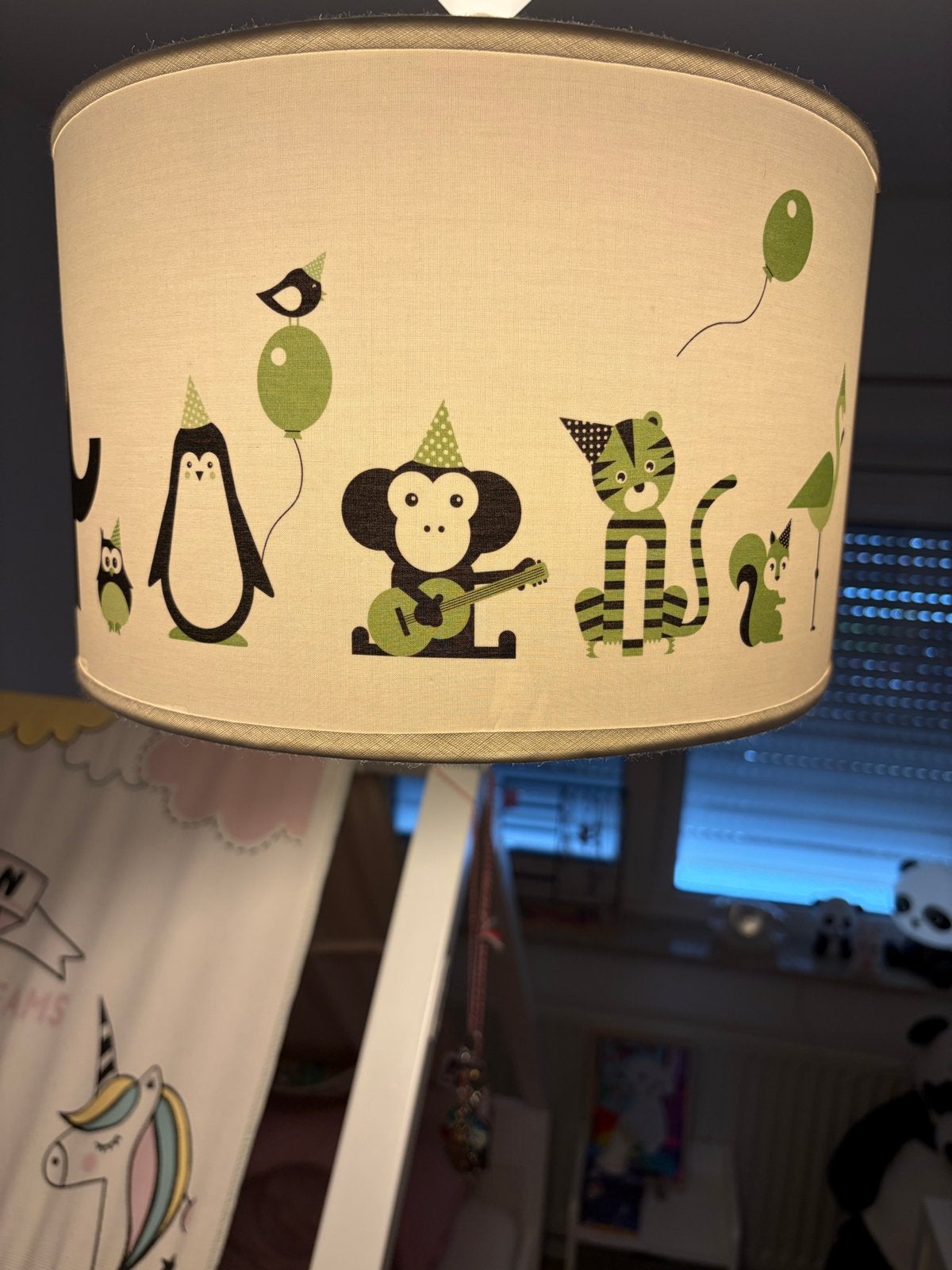 Kinderlamp met dierenprint - Doorsnede 30cm, Meerkleurig, Ophalen, Gebruikt, Lamp
