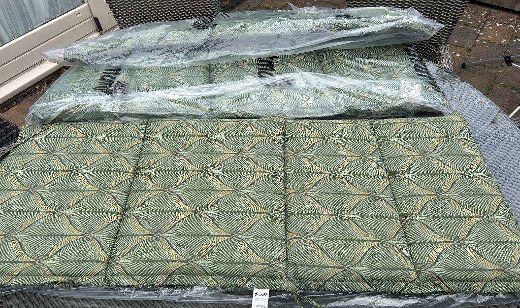 4 originele Hartman stoelkussens NIEUW, Ophalen, Nieuw, Groen, Rechthoekig