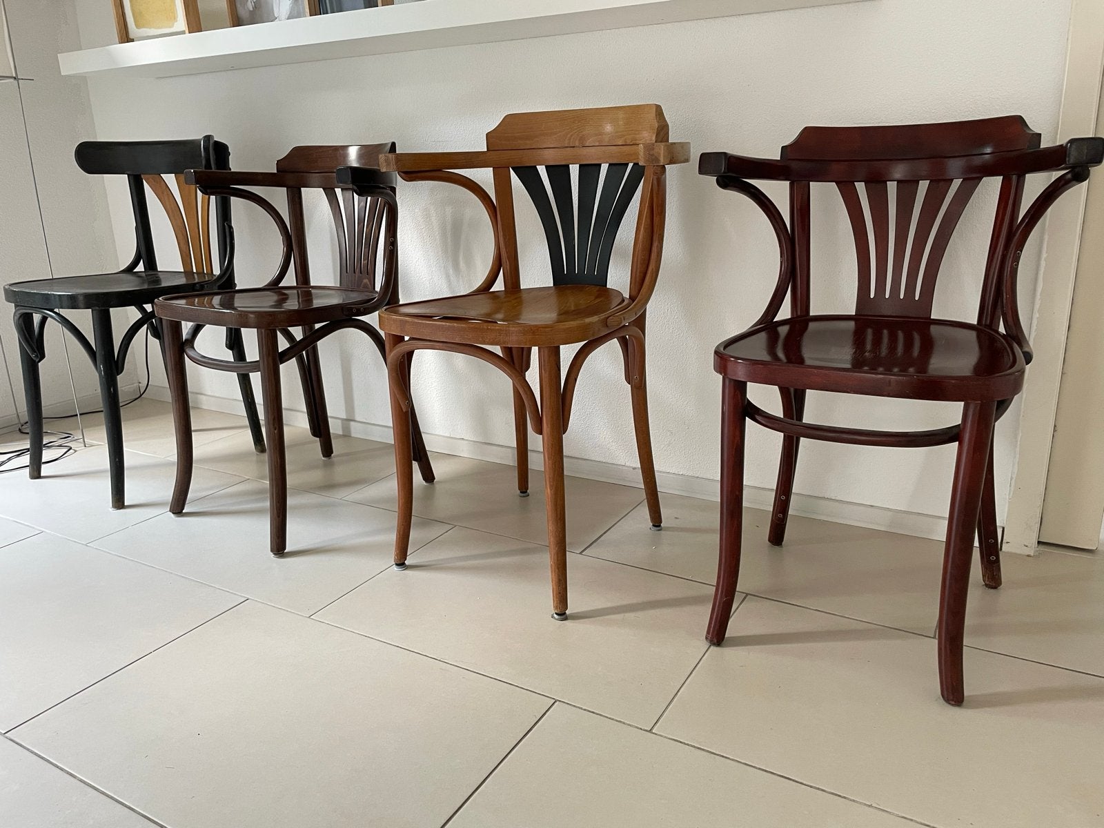 Mid Century Cafestoelen - 4 stuks, waarvan 1 Vervoort, Ophalen