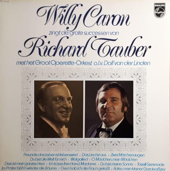LP Willy Caron Zingt De GrootsteSuccessen van Richard Tauber, Gebruikt, Opera of Operette, Ophalen of Verzenden, Romantiek