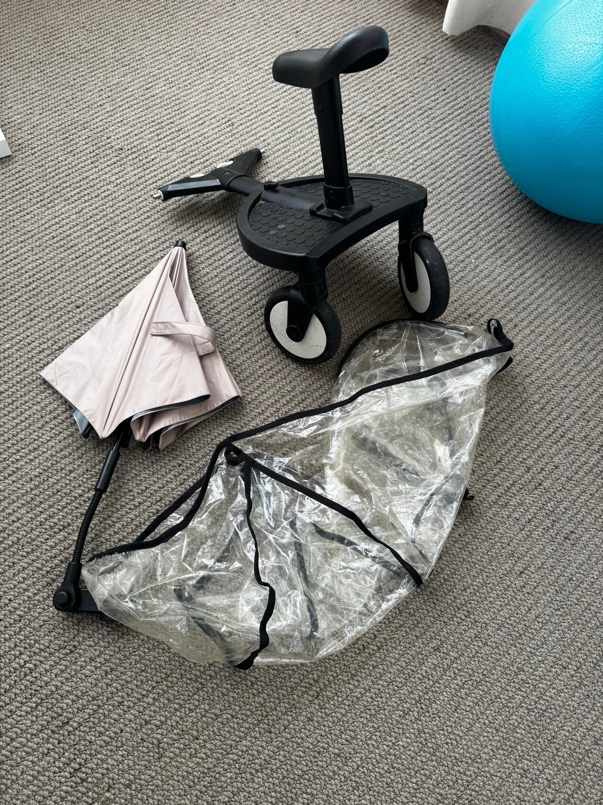 Yoyo meerijdplankje, regenhoes en paraplu, Ophalen of Verzenden, Gebruikt, Kinderwagen, Overige merken