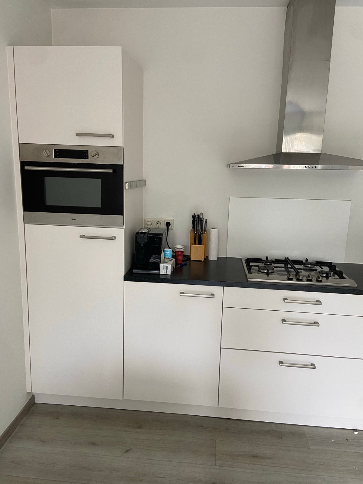 Rechte keuken 454 cm inclusief inbouwapparatuur, Ophalen, Zo goed als nieuw