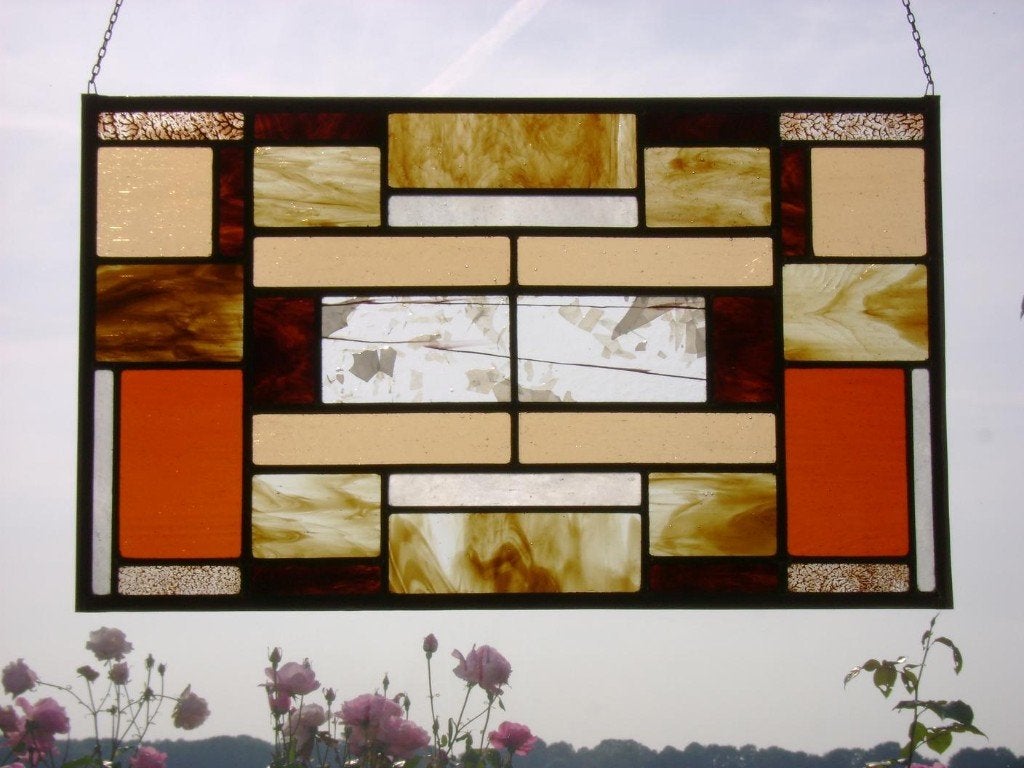 Raamhanger voorzetraam glas in lood, Meerkleurig, Overige materialen, Overige stijlen, Nieuw