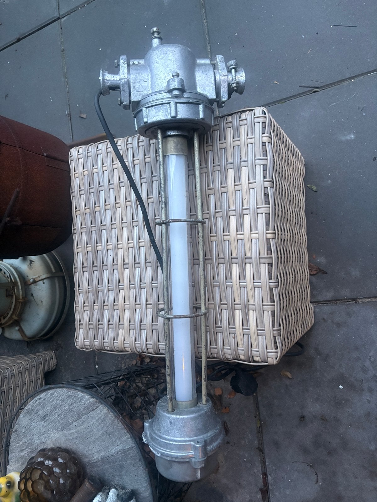 Vintage industriële explosieveilige TL-lamp, Ophalen
