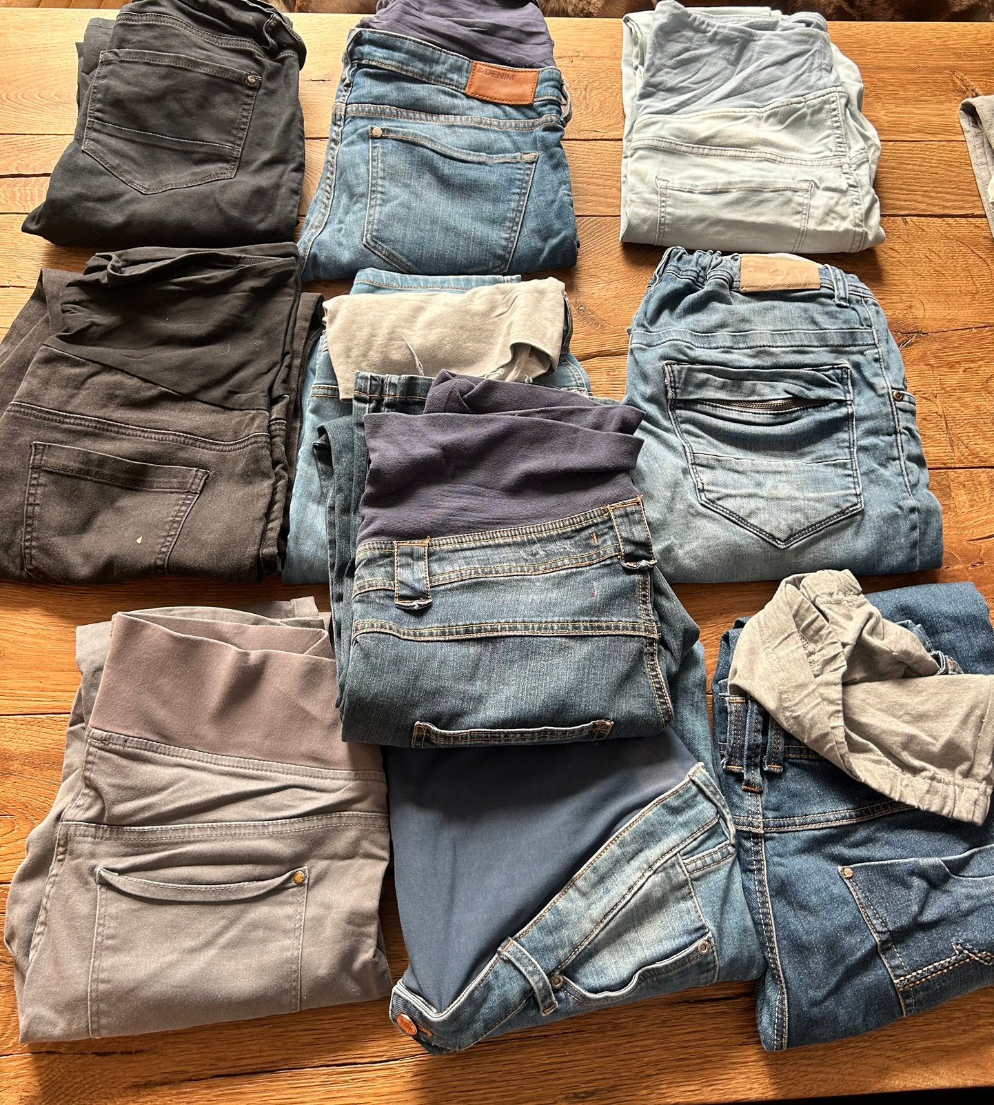 Grote partij zwangerschapskleding, Ophalen of Verzenden, Zo goed als nieuw, Maat 38/40 (M), Broek of Spijkerbroek