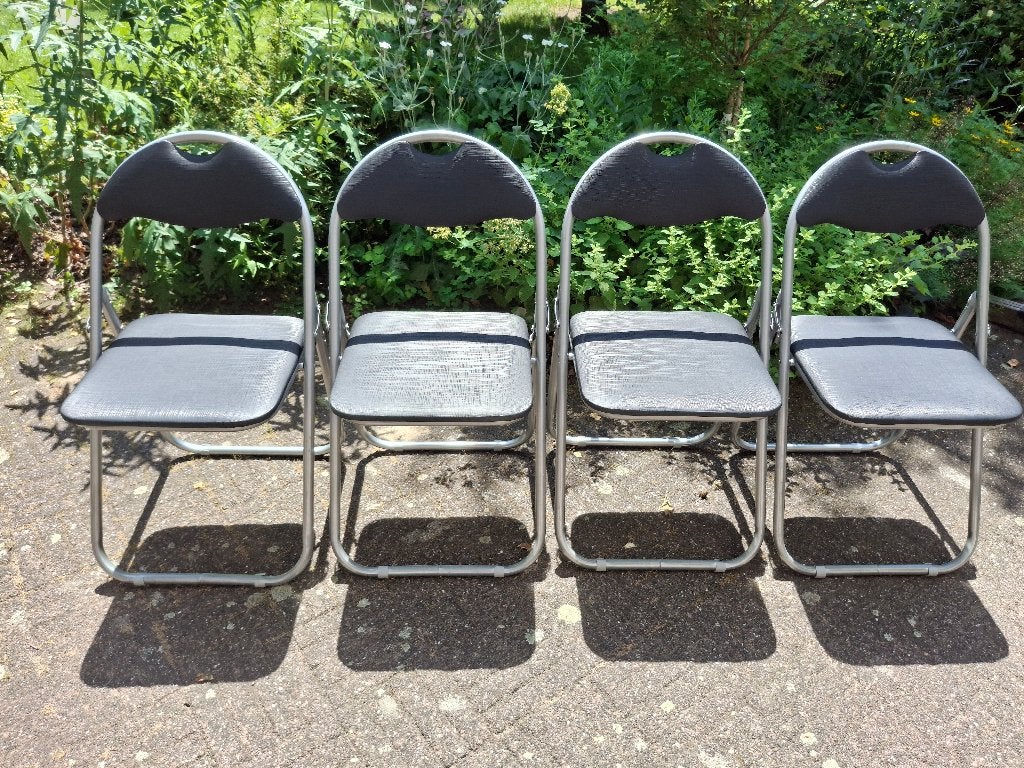 Klapstoel 4x, Huis en Inrichting, Ophalen, Gebruikt, Zwart, Stof