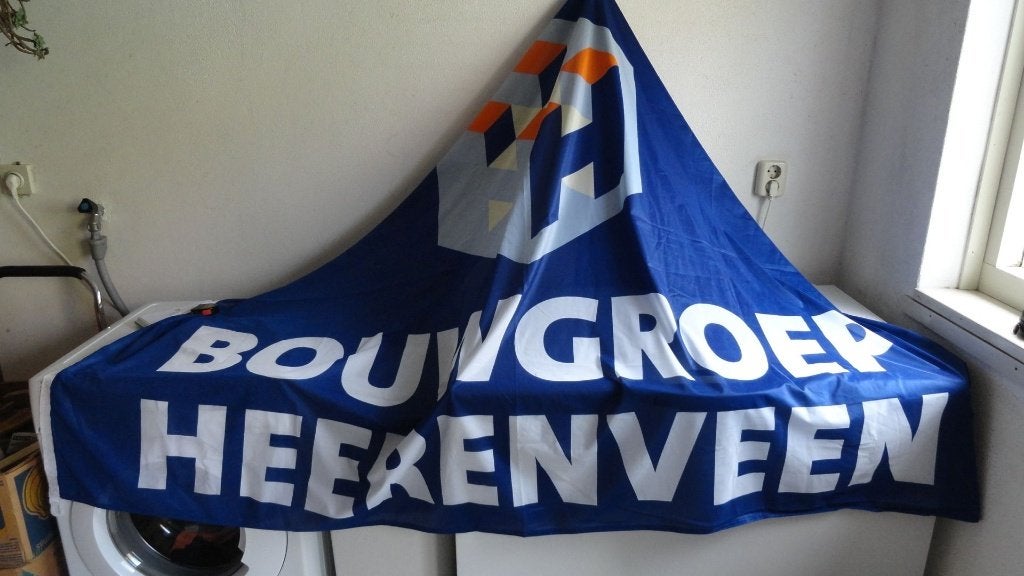 Bouwgroep Heerenveen vlag of reclamedoek, Ophalen of Verzenden