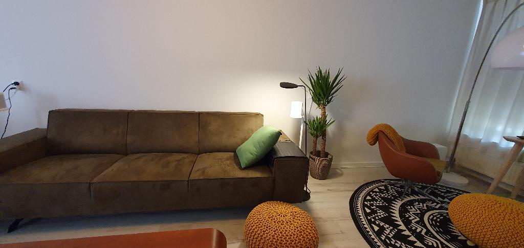 Montèl 3,5-zits bank Microleer (oorspronkelijke prijs 1500), Huis en Inrichting, Banken | Bankstellen, Ophalen, 250 tot 300 cm