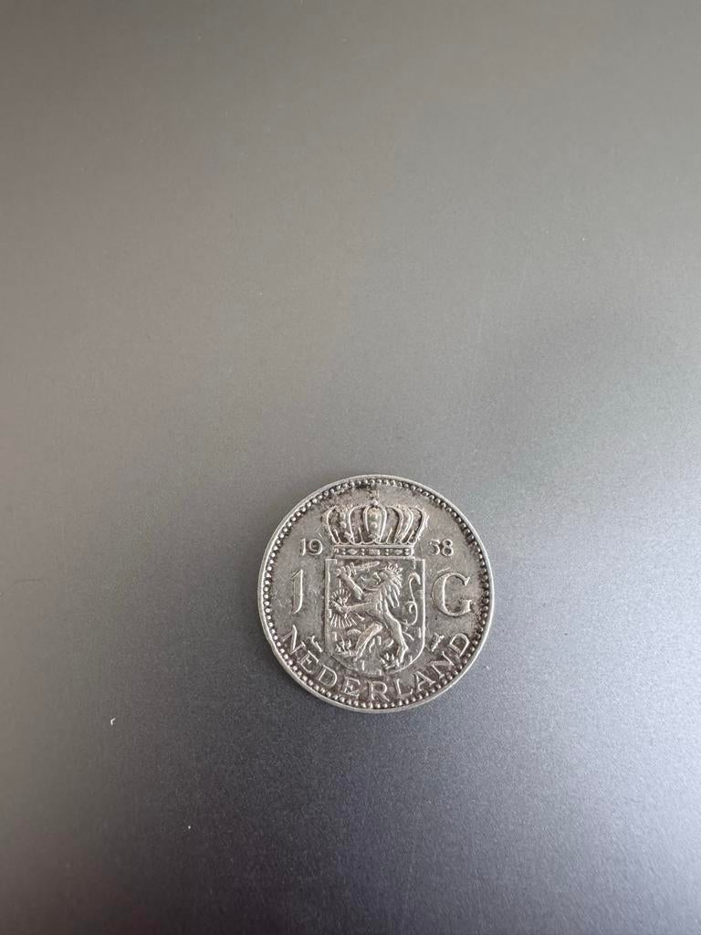 1 Gulden 1958 Koningin Juliana Zilver, Postzegels en Munten, Munten | Nederland, 1 gulden, Koningin Juliana, Zilver, Ophalen of Verzenden