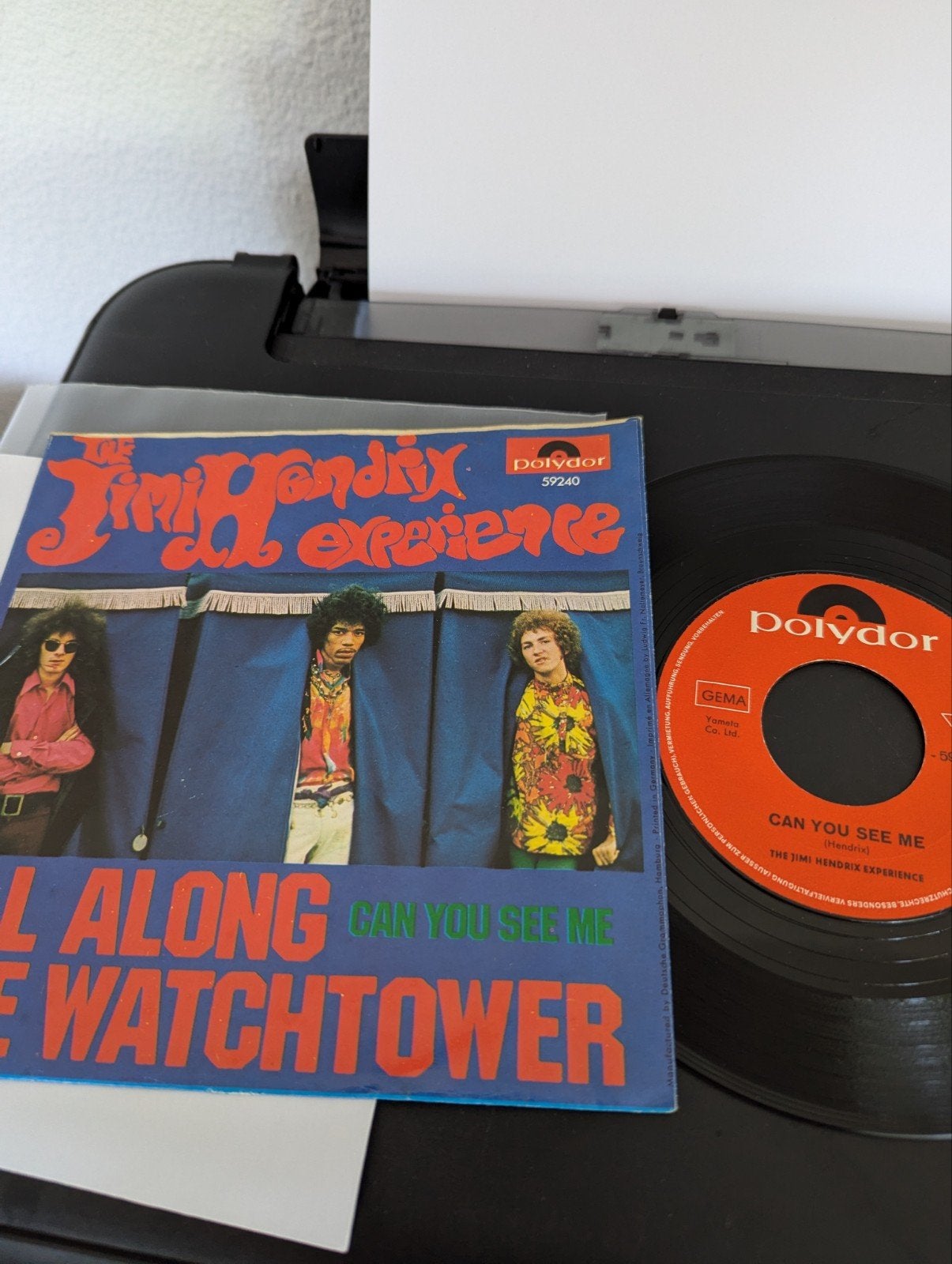 Jimi Hendrix Experience - All Along the Watch Tower (single), Cd's en Dvd's, Gebruikt, 7 inch, Rock en Metal, Fotohoes